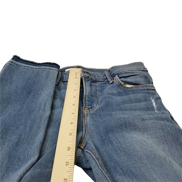 GRLFRND Jeans‎ 28 Blue Skinny Candice Mid Rise Distressed Raw Hem Stretch - Picture 10 of 11